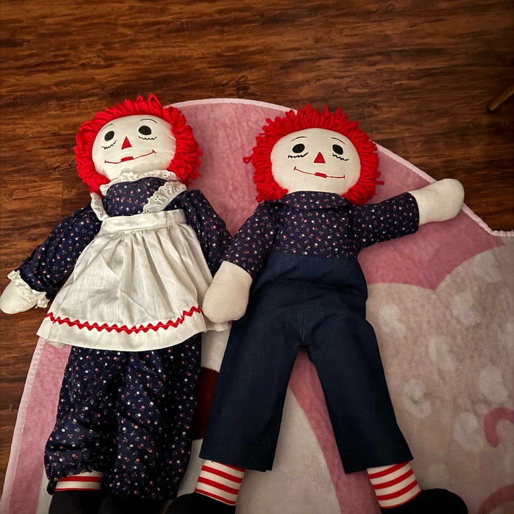 Adorable Red-Haired Raggedy Ann Doll Pair